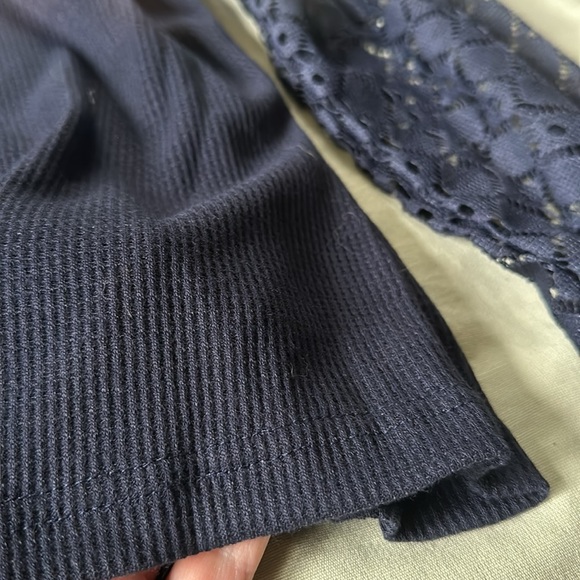 Navy Top with long lace sleeves - Picture 3 of 6